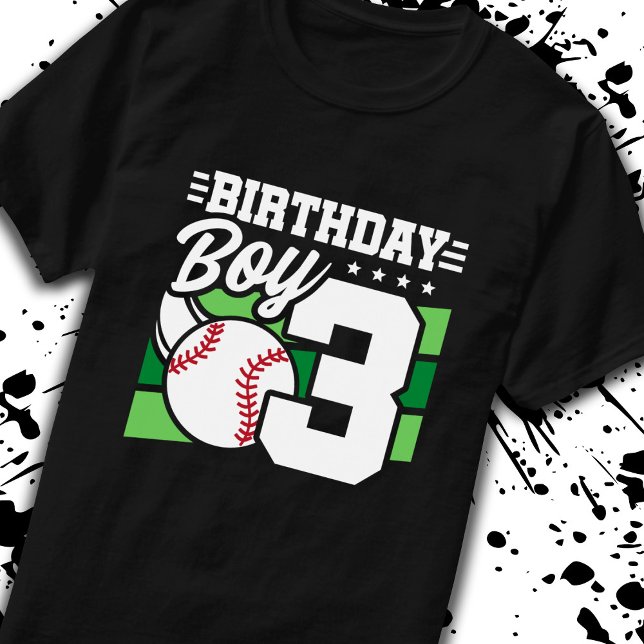 Camiseta Nacimiento de Béisbol Niño de 3 años Tercer cumple (Subido por el creador)