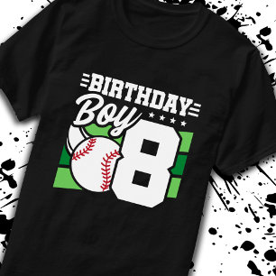 Camiseta Nacimiento de Béisbol Niño de 8 años 8 cumpleaños