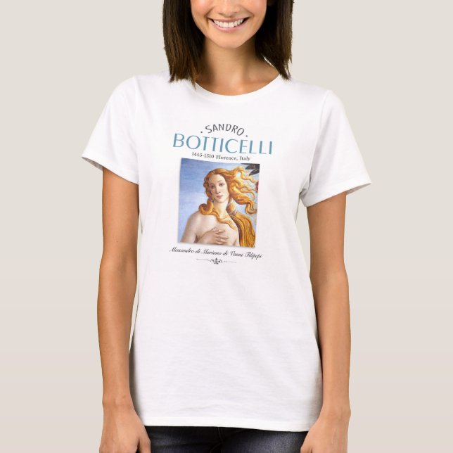 Camiseta Nacimiento de Botticelli de Venus Pintura y Painte (Anverso)
