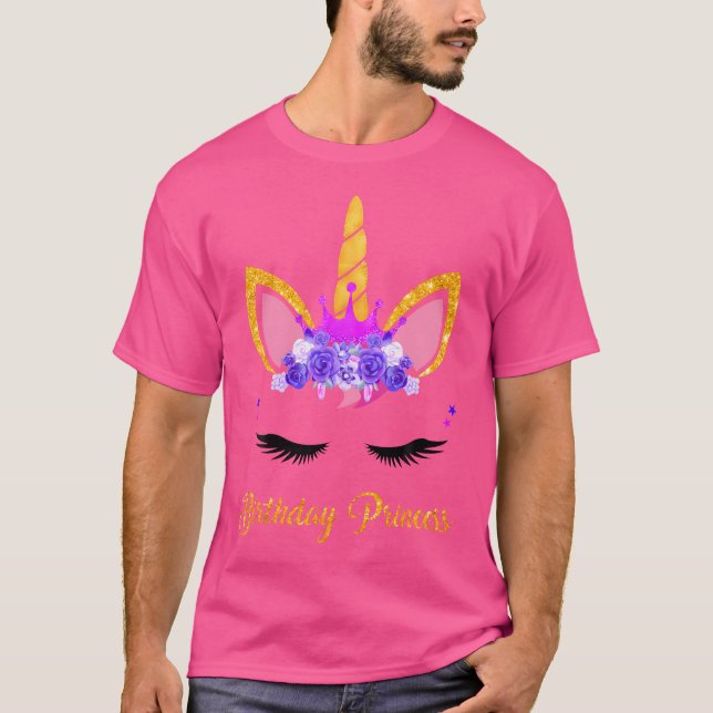Camiseta Nacimiento de la princesa de cumpleaños Unicorn, h (Anverso)