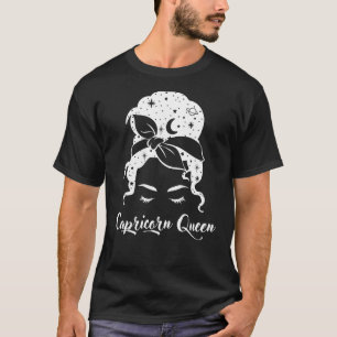 Camiseta Nacimiento de la reina Capricornio Rótulo Horoscop