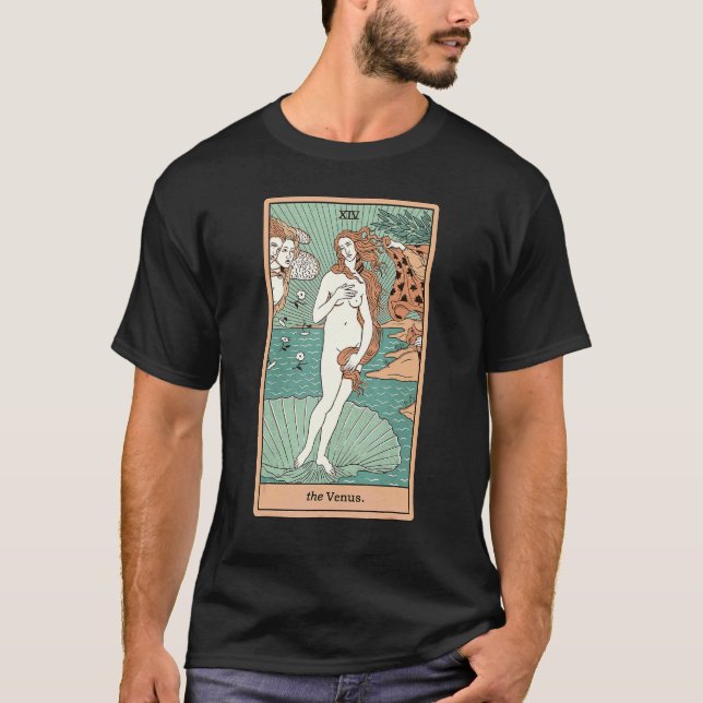 Camiseta Nacimiento de la tarjeta Venus Tarot de Venus Grap (Anverso)