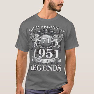 Camiseta Nacimiento De Leyendas 1951 Regalo Por 71 Años
