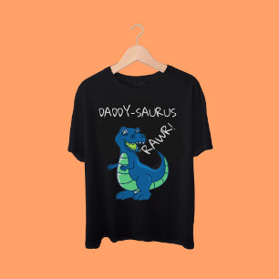 Camiseta Nacimiento de los dinosaurios verdes azules Papi d