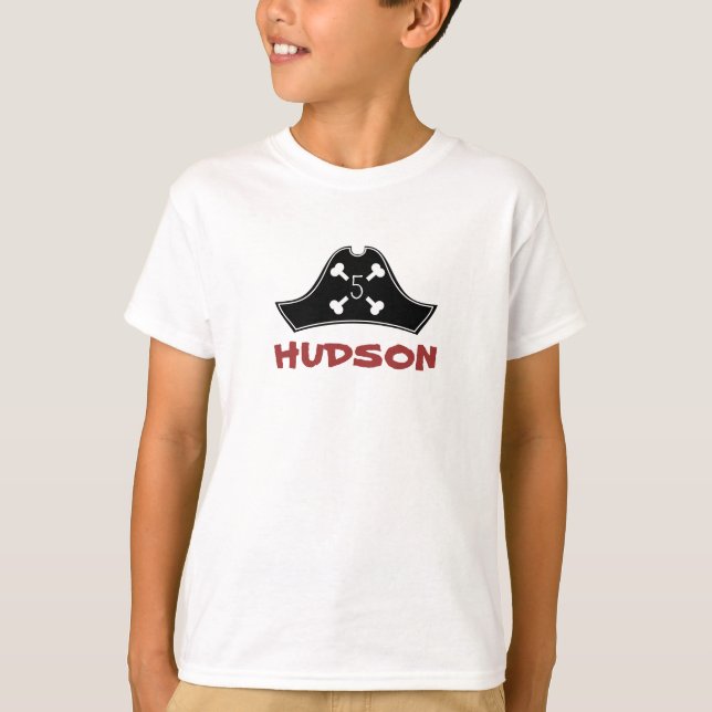 Camiseta Nacimiento de los piratas del negro rojo + Chica b (Anverso)