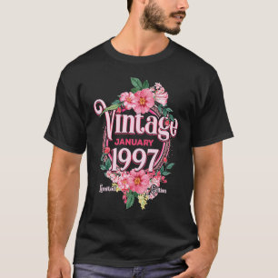 Camiseta Nacimiento De Mujeres En Enero De 1997 Flowers Bda