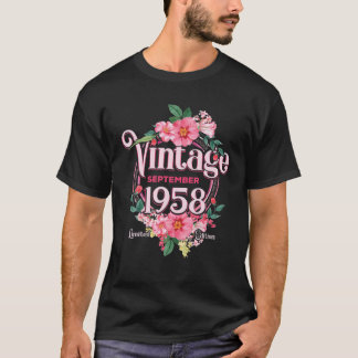 Camiseta Nacimiento De Mujeres En Septiembre De 1958 Flores