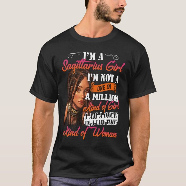 Camiseta Nacimiento de mujeres negras de Sagittarius Locs C (Anverso)