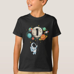 Camiseta Nacimiento de niño astronauta de 1 año espacio pri