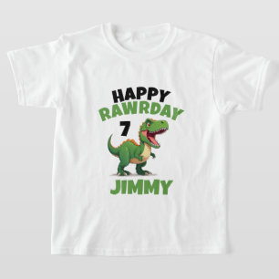 Camiseta Nacimiento de Rawr Blanco y Verde Personalizado