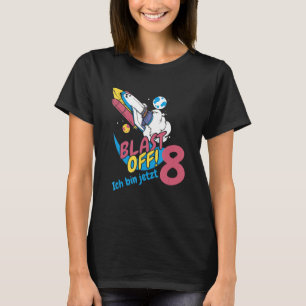 Camiseta Nacimiento de un barco espacial de ocho años para
