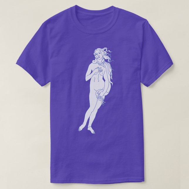 Camiseta Nacimiento de Venus Sandro Botticelli Blue Line Ar (Diseño del anverso)