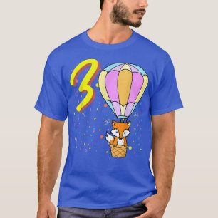 Camiseta Nacimiento de Zorro de Globo de 3 Años