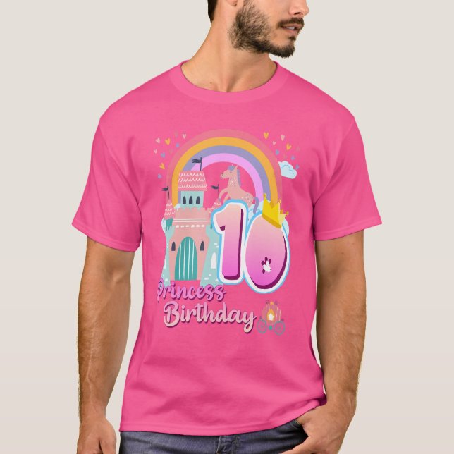 Camiseta Nacimiento del castillo arcoiris de la princesa 10 (Anverso)