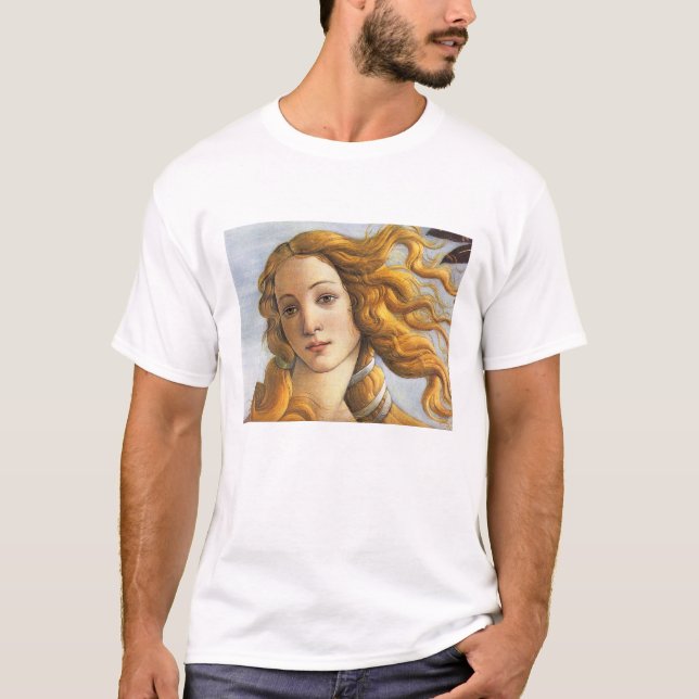 Camiseta Nacimiento del detalle de Venus, Botticelli (Anverso)