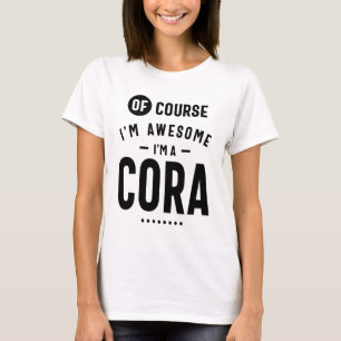 Camiseta Nacimiento del nombre personalizado de Cora