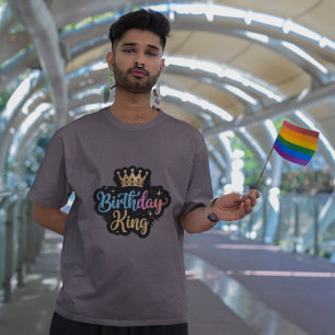 Camiseta Nacimiento del Rey Purpurina Corona a los hombres