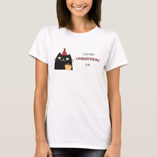 Camiseta Nacimiento divertido de gato negro (Anverso)