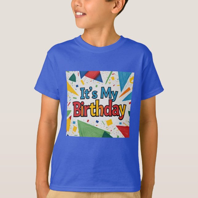 Camiseta Nacimiento Geometric Confetti boys (Anverso)