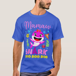 Camiseta Nacimiento Mamaw Shark Mamaw Familia Shark D de ma