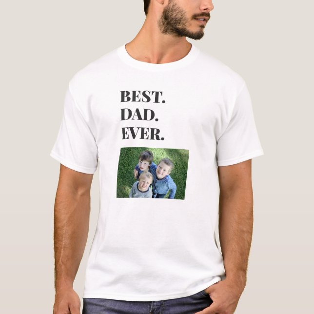 Camiseta Nacimiento Mejor Papá Nunca Niños Foto Moderno (Anverso)