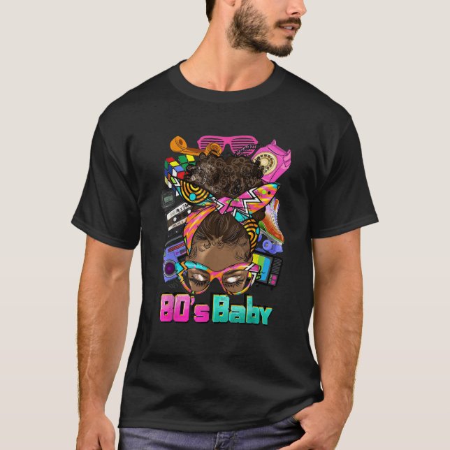 Camiseta Nacimiento Mes de Historia Negra 80 S Bebé Afro Ch (Anverso)
