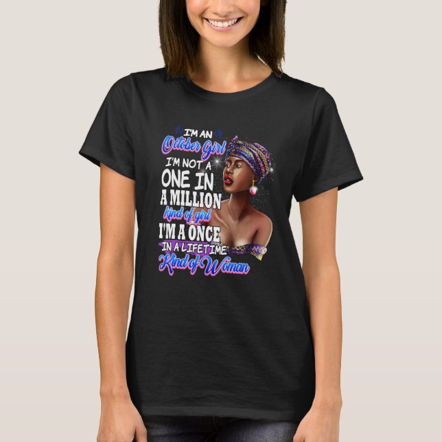 Camiseta Nacimiento Mes de Octubre Mujeres Cumpleaños (Anverso)