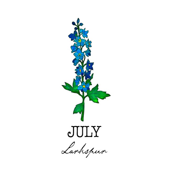 Camiseta Nacimiento Mes Julio Flor Larkspur (Subido por el creador)