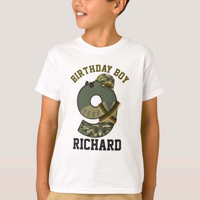 Camiseta Nacimiento Militar Nueve Soldado (Anverso)