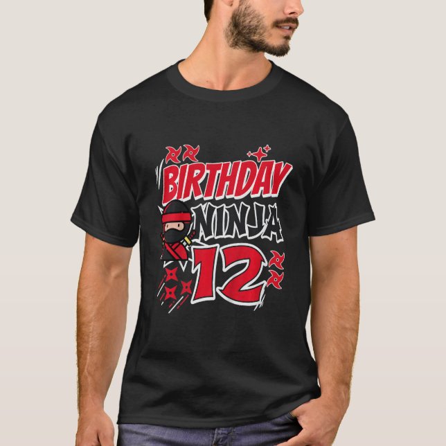 Camiseta Nacimiento Ninja 12th B'Day Karate 12th Year Ol (Anverso)