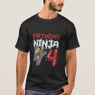 Camiseta Nacimiento Ninja 4 años Karate Niños 4 Nacimientos