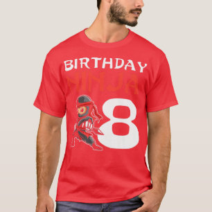 Camiseta Nacimiento Ninja Ninja 8 Años Séptimo Cumpleaños S