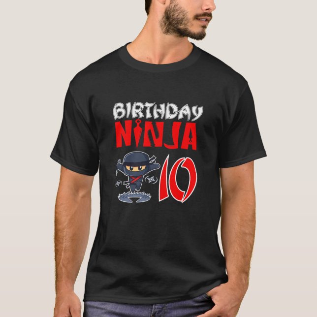 Camiseta Nacimiento Ninja para niños de 10 años (Anverso)