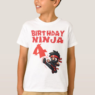 Camiseta Nacimiento Ninja para niños de 4 años