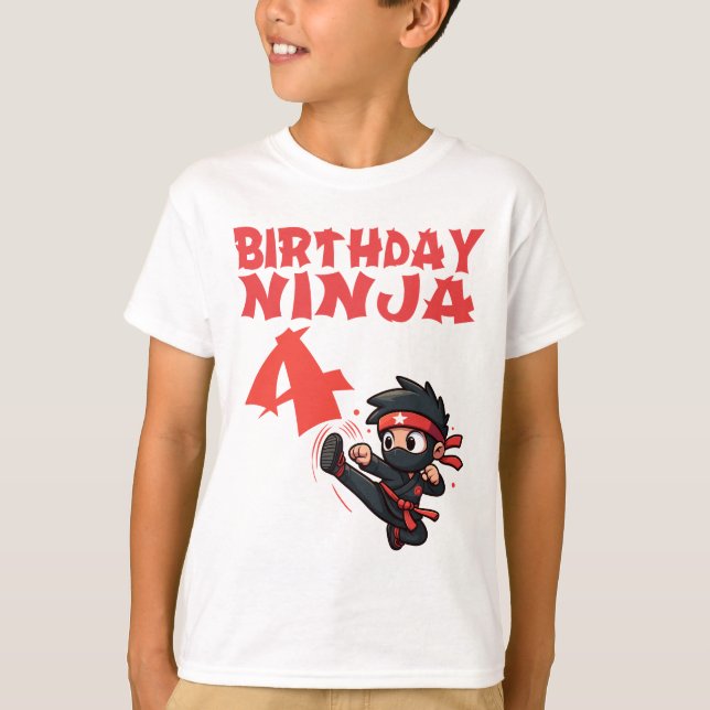 Camiseta Nacimiento Ninja para niños de 4 años (Anverso)