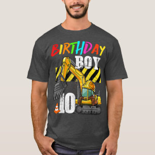 Camiseta Nacimiento Niño 10.ª Excavadora Construcción de 10