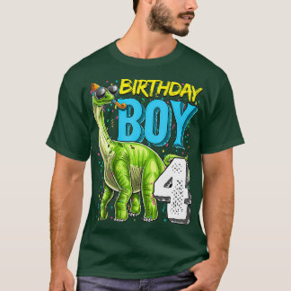 Camiseta Nacimiento Niño 4 4 Dinosaurio de cuello largo de 