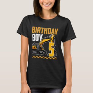 Camiseta Nacimiento Niño 5 Excavador Años Mayores 5 Fiesta