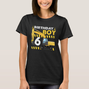 Camiseta Nacimiento Niño 6ª Excavadora de cumpleaños V