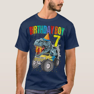 Camiseta Nacimiento Niño 7 Monstruo Camión Dinosaurio 7 Cum