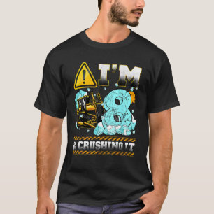 Camiseta Nacimiento Niño 8ª Excavadora de cumpleaños V