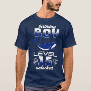 Camiseta Nacimiento niño nivel 15 amante de delfines desblo