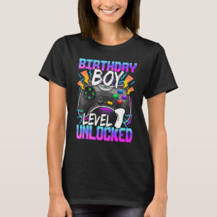 Camiseta Nacimiento Niño Nivel 1 Videojugador desbloqueado
