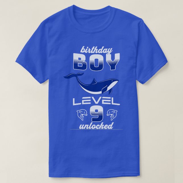 Camiseta Nacimiento niño nivel 9 amante del delfín desbloqu (Diseño del anverso)
