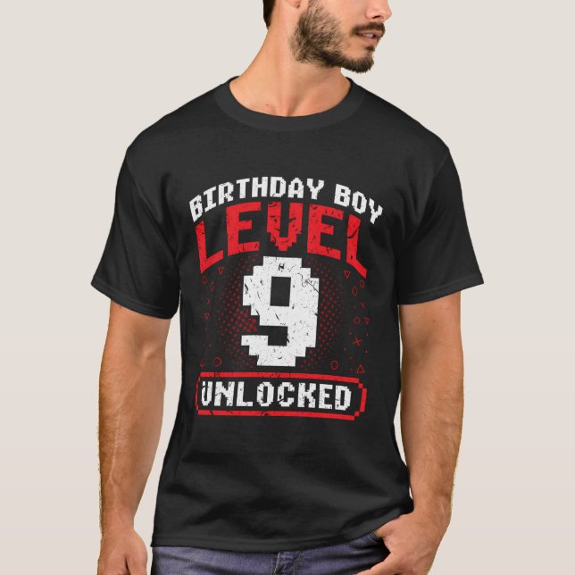 Camiseta Nacimiento Niño Nivel 9 Niño Jugador Desbloqueado  (Anverso)