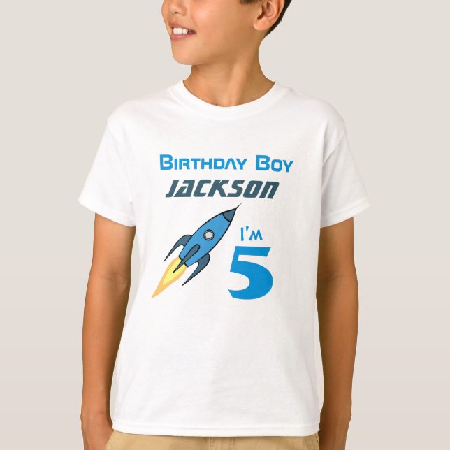 Camiseta Nacimiento personalizado del barco Blue Retro (Anverso)