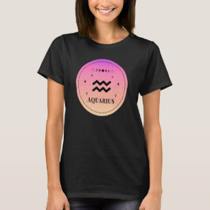 Camiseta Nacimiento Retro Aquarius Rótulo Zodiac Aquarius