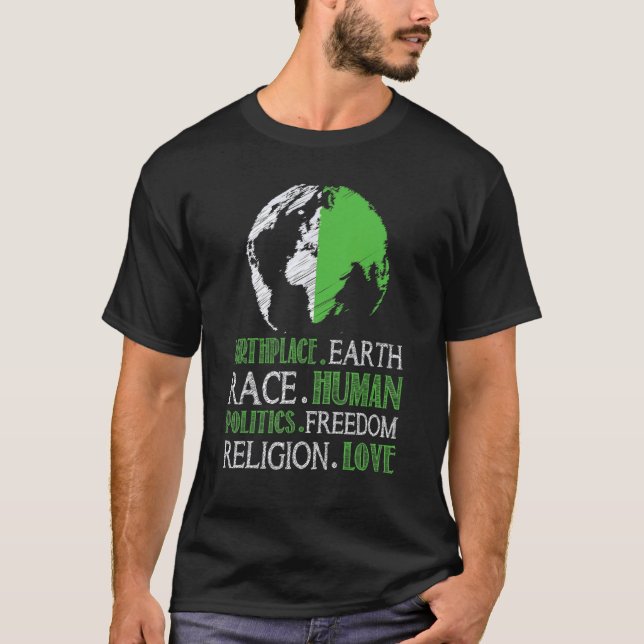 Camiseta Nacimiento Tierra Raza Política Humana Libertad Am (Anverso)