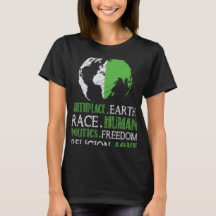 Camiseta Nacimiento Tierra Raza Política Humana Libertad Am