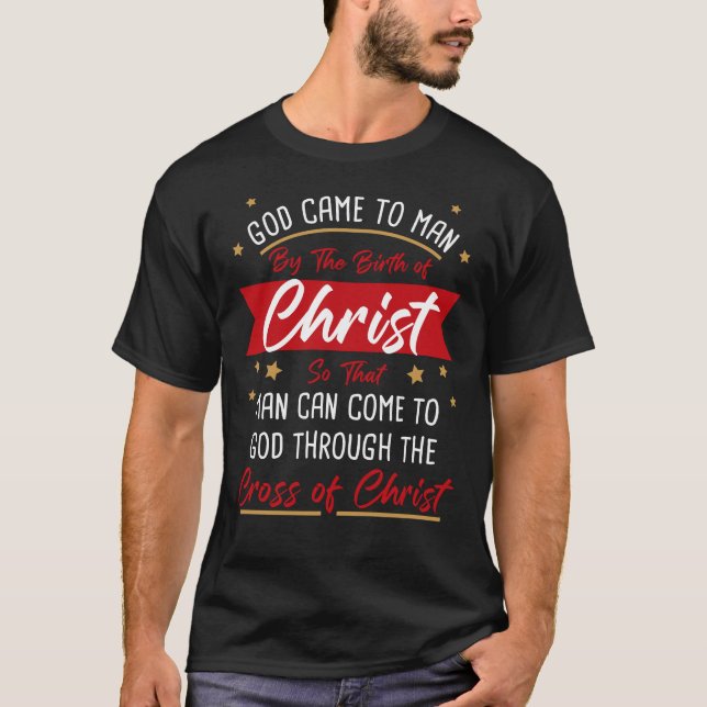 Camiseta Nacimiento y cruz de Jesucristo: Fe de los navidad (Anverso)